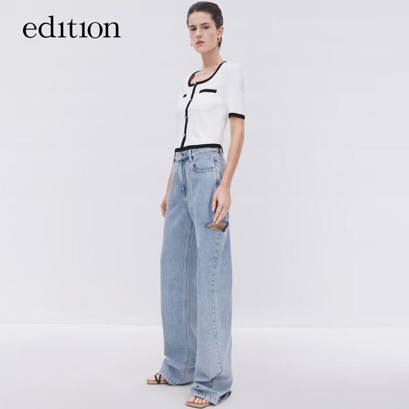 Women's Vintage U-Neck Knit Short Sleeve Top