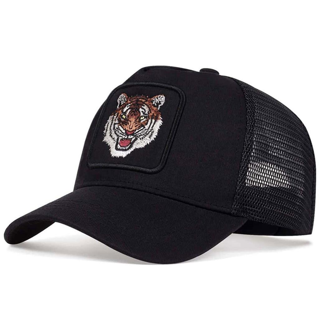 1Piece Unisex Animal Tiger Embroidered Stitching Baseball Net Hat Outdoor Adjustable Sunscreen Leisure Hat Spring Autumn Travel Vacation