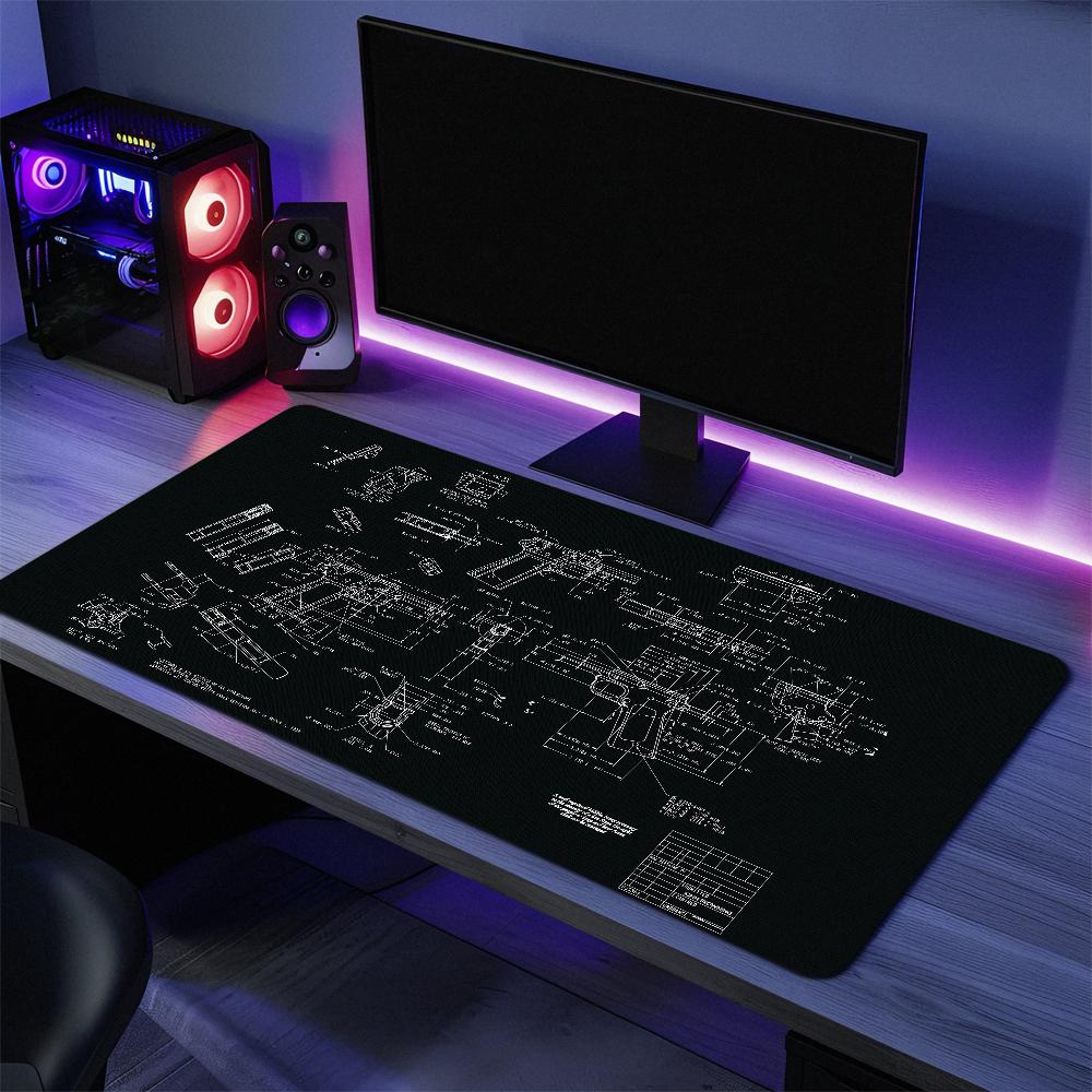 BBROWNING Design drawings Mouse Pad Large Desk Mat Keyboard Ergonomic Office Rubber PC Nonslip Antifray Home Custom