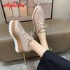 Aphixta Flat Platform Shoes Woman Lace-up 7cm Shoes Gingham Height Increaming Women's Shoes Ladies Plus Big Size 42