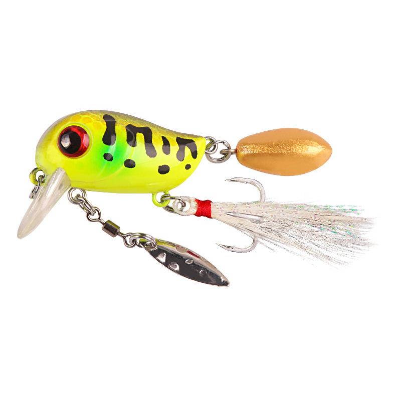 Spinnerbait with Feather Treble Hook Japanese Ultralight Fishing for Trout