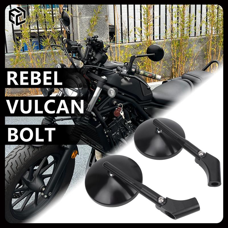 Aluminum Alloy Retro Round Mirror For YAMAHA Bolt Honda Rebel Kawasaki Vulcan Universal Cafe Racer Cruiser Motorcycle Accessorie