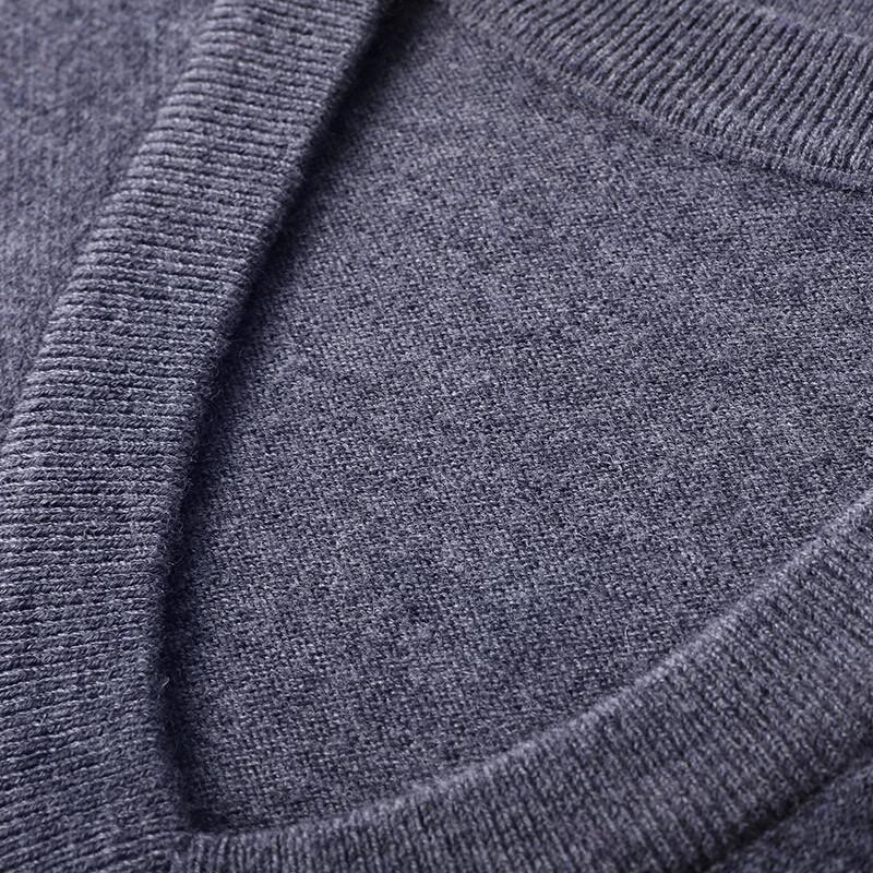 Hengyuanxiang Men's 100% Pure Wool Striped V-Neck Vest