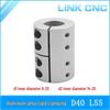 CNC Aluminum Alloy Rigid Coupling Clamp for Motor Lead Screw, D40 L55
