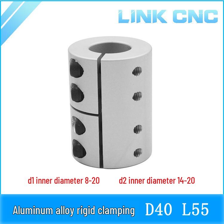 CNC Aluminum Alloy Rigid Coupling Clamp for Motor Lead Screw, D40 L55