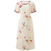 Sancai 2026 Summer Plus Size Chinese Style Floral Print Dress