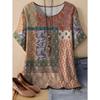 Paisley Pattern Women's 3D Print T-Shirt Ethnic Floral Short Sleeve Round Neck Casual Y2k Top Tees Summer Loose Female Clothing