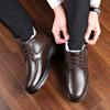 Leather Shoes, Men's Shoes, Casual Shoes, Lace Up Shoes, Soft Soled Shoes, Non Slip Shoes, Cotton Shoes, Plush, Thickened, Warm Shoes, Waterproof