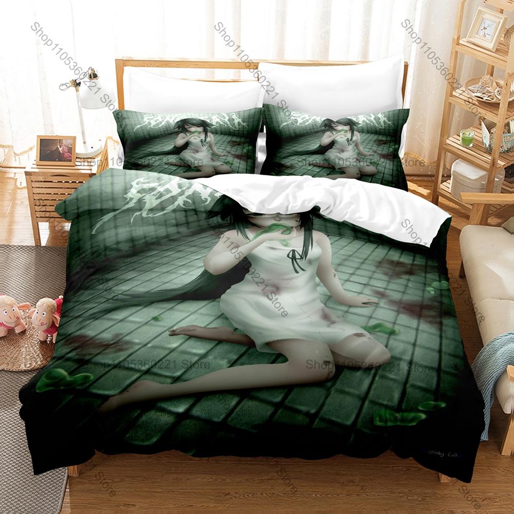 The Song Of Saya Bedding Set Duvet Cover + 2 Pillowcases Hanging Bohemian Horror Visual Novel Saya Anime Bedroom Decor