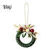 Artificial Wreath with Bow Mini Christmas Ornament, Miniature Bow, Handmade Ornaments Pinecone, Xmas Tree Hanging for Holiday Party Decor