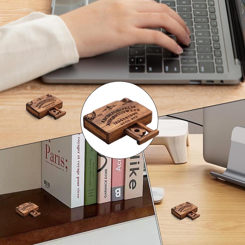 Miniature Small Spirit Talking Decoration Wooden Small Ouija Talking Decorations Miniatures with Planchettes Retro Centerpiece