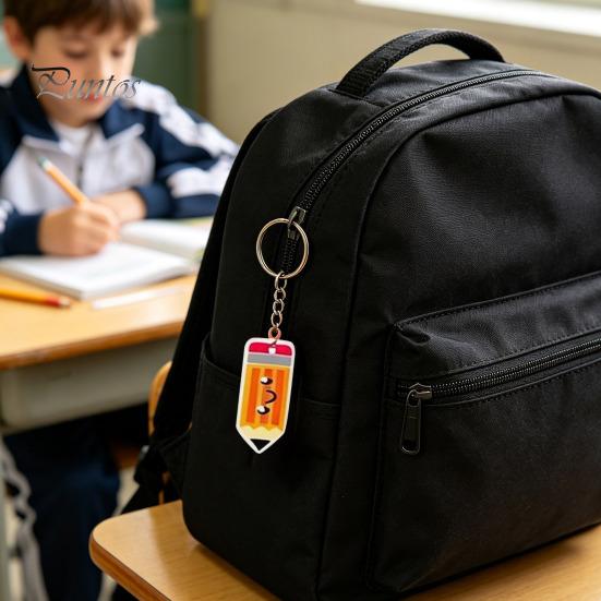 Back to School Gift 8Pcs Keychain Set, Theme Acrylic Keryring Set for Students, Decorative Accessories Bags & Backpack Students