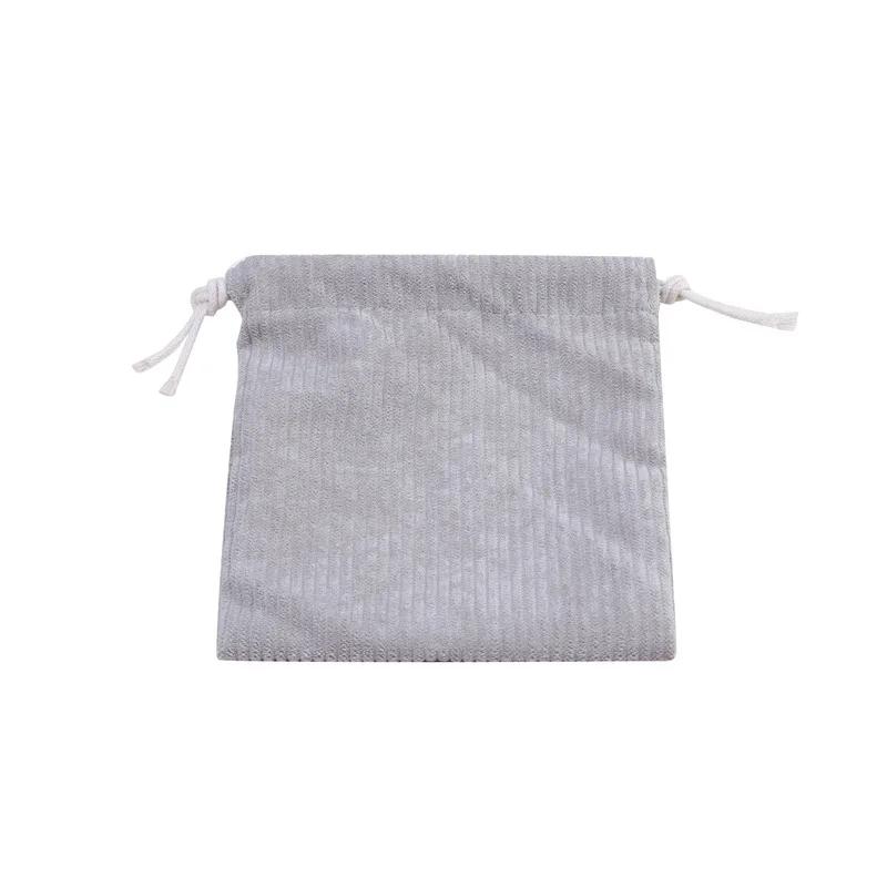 Women's Outdoor Travel Solid Color Portable Headphones Data Cable Drawstring Storage Bag Pocket Cosmetic Bag