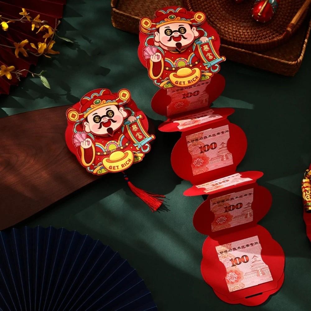 3D Drehendes Pferd Jahr Roter Umschlag Falten 2026 Rote Tasche Geschenktüte Hongbao Festtagszubehör