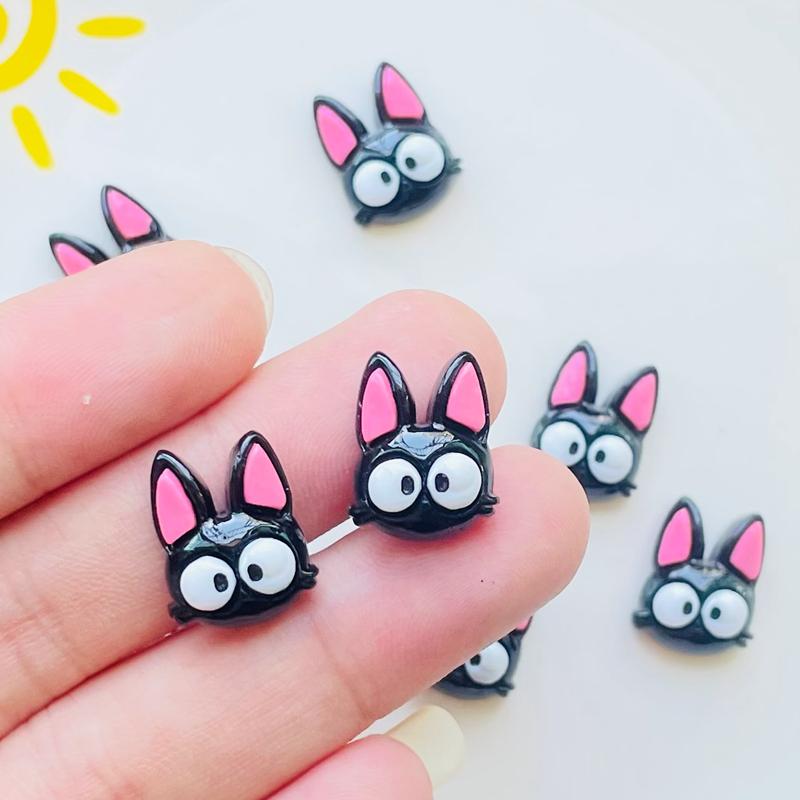 30 Pcs New Lovely Mini Kawaii Cartoon Animal Black Kitten Resin Diy Jewellery Manicure Hairpin Accessories Decorate A61