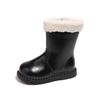 Girls' Wool Boots Winter Children's Breathable Lining Boots Anti Slip Side Zipper Fashionable Retro Snow Shoes Girls' Boots