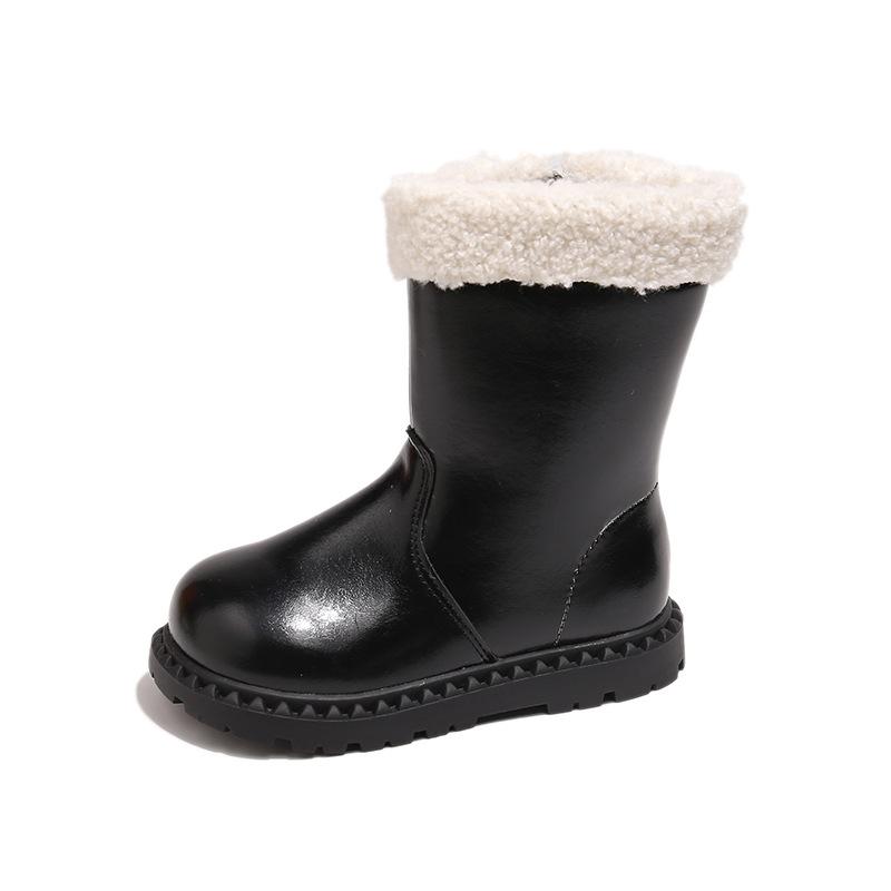 

Girls Martin Boots 2025 Autumn and Winter New Children s Fleece Short Boots Girls Two Cotton Leather Boots Warm Medium Cotton Boots Tide 26-31 yards, 6 pairs in one hand