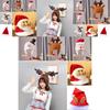 Creative Christmas Hat Featuring Cartoon Santa Snowman And Reindeer For Kids And Adults