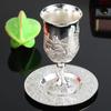Wine Glases Embossed Castle Alloy Polished Vodka Cup Juice Liquor Champagne Goblet 300ml Tumbler Party Wedding Mini Drinkware