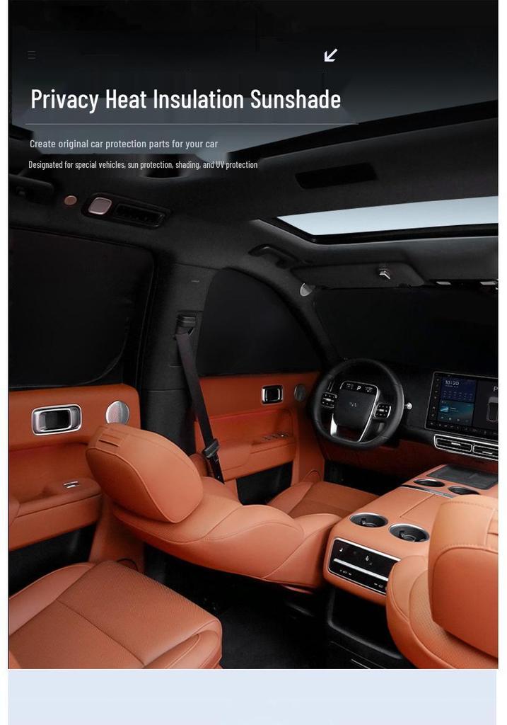 Compatible with Ideal L6-L9, MEGA, I6, I8 Car Window Sunshade: Heat Insulation & Privacy Curtain