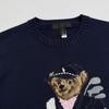 Little Bear Autumn/Winter Men's Pure Cotton Embroidered Round Neck Sweater
