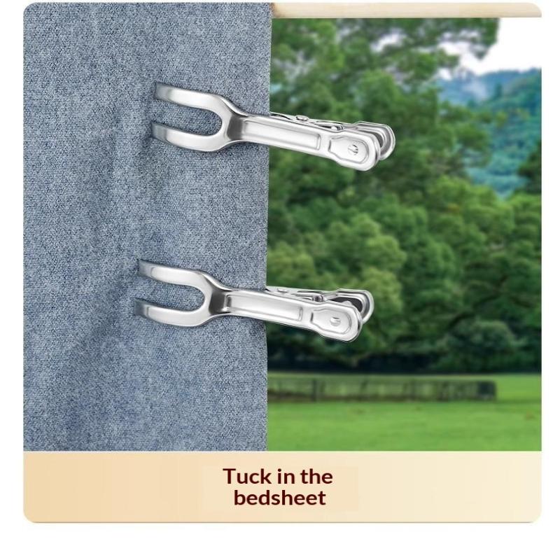5Pcs Non-Slip Windproof Stainless Steel Laundry Clips Durable for Socks Towels Home Bathroom Balcony Use