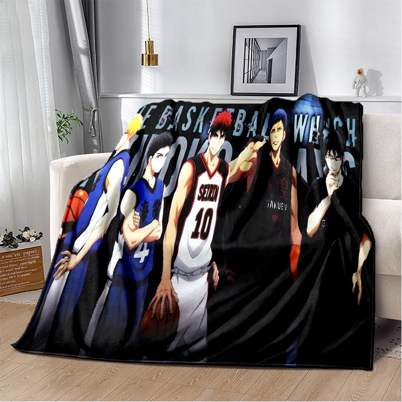 Anime Kuroko's Basketball Cartoon Blanket,Soft Throw Blanket for Home Bedroom Bed Sofa Picnic Travel Office Cover Blanket Kids