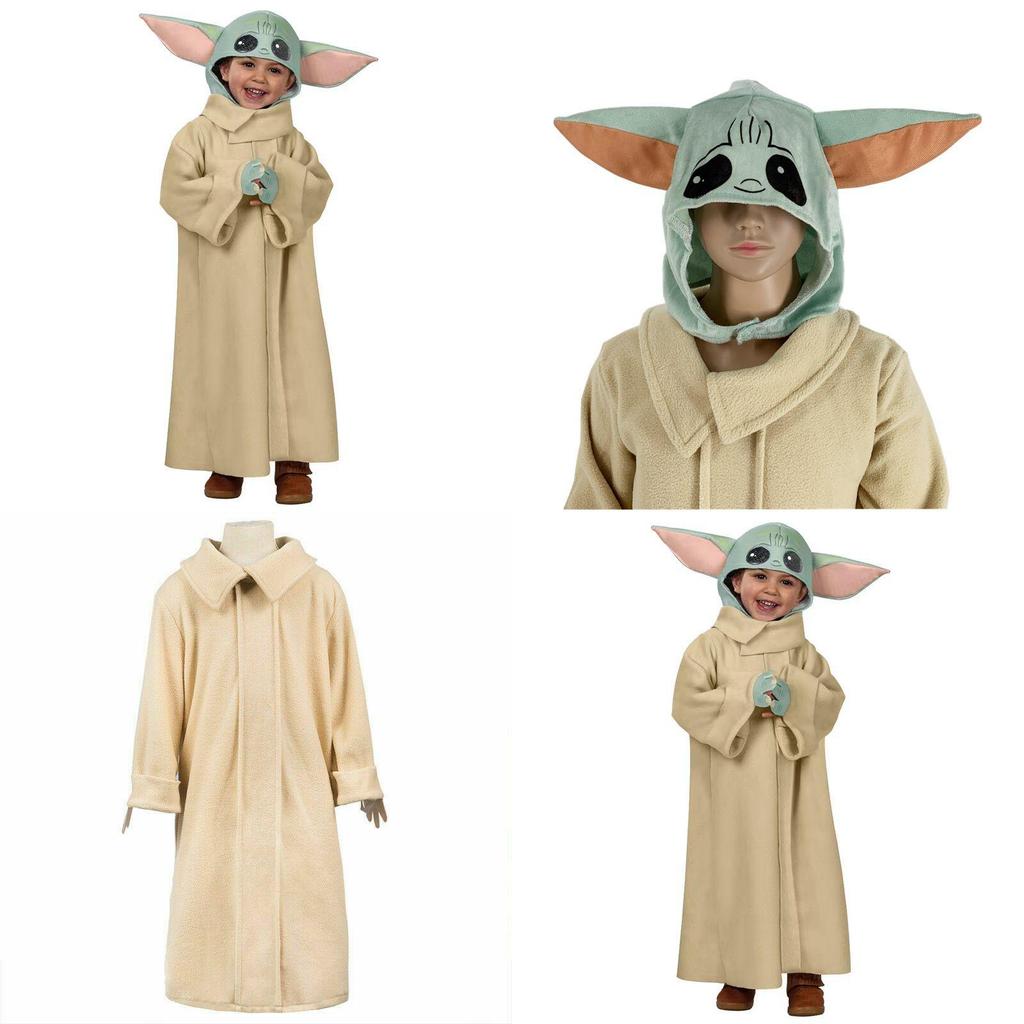 Cute Baby Yoda Mandalorian Kids Cosplay Costume For Halloween Fun