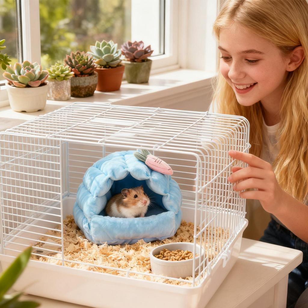 Hamster Houses Breathable Chew-proof Enrichment Nest Hamster Cage For Bunny Pet Ferret Animal Chinchilla Squirrel Birds Winter