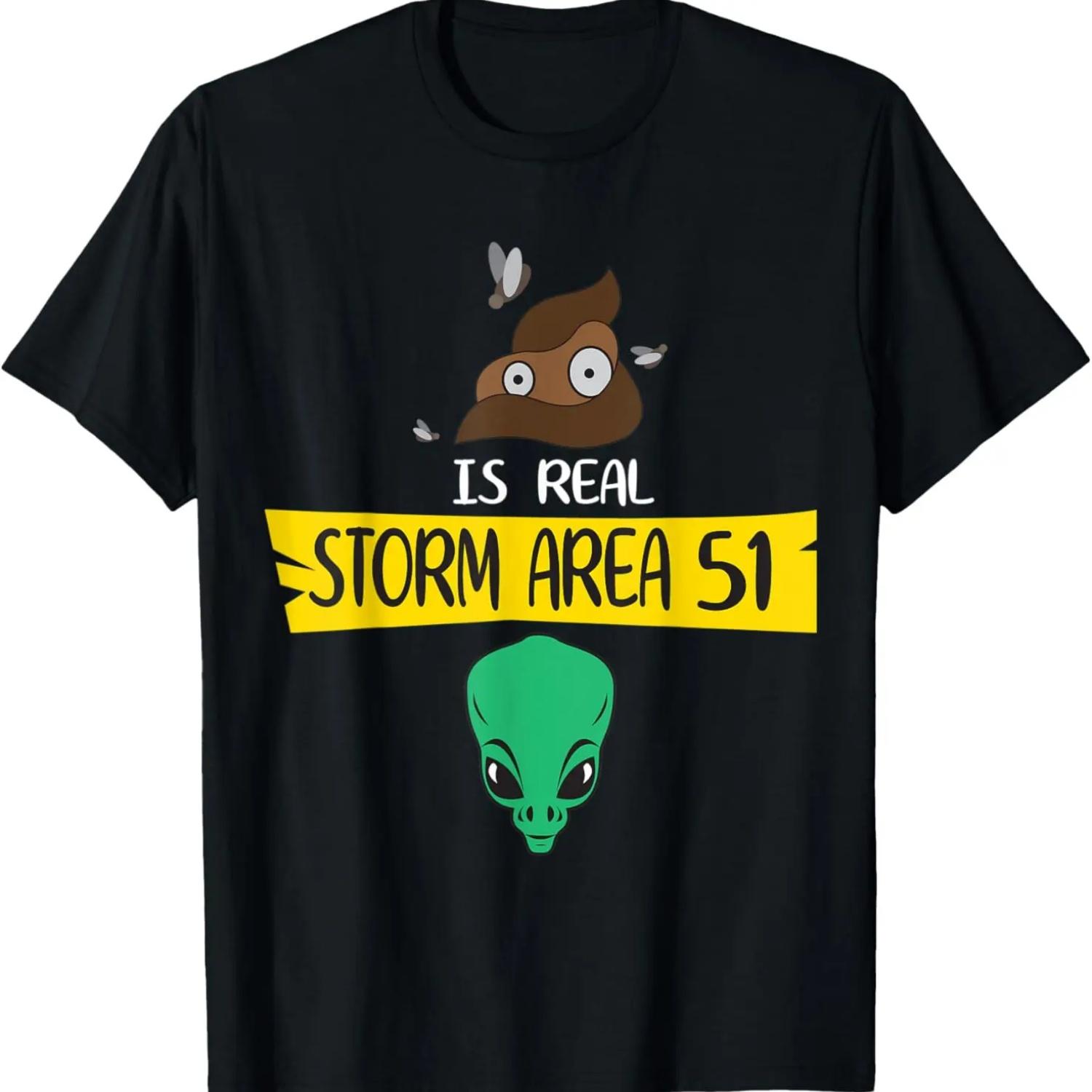 Storm Area 51 Shirt Funny Alien Poop T-Shirt T-Shirt S чёрный