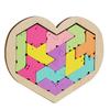 Kinder Holz 3D Puzzle Spiel Bunte Puzzle Tangram Math Spielzeug Herz Form Baby Montessori Pädagogisches Lernspielzeug