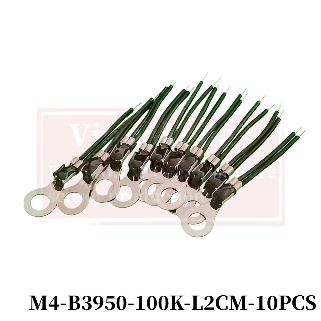 10pcs NTC Thermistors Surface Mount Diameter 4.2mm Temperature Sensor Probe Fixing Head B3950-1% 10K 50K 100K L2cm Tin-plated