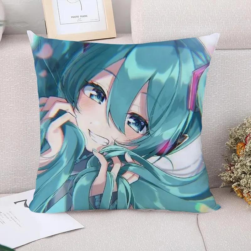 Car Decoration M-Miku Cushion Cover  Couple Pillow Pillowcases  Decorative Pillows Covers Fall Decor Pilow Cases Sofa
