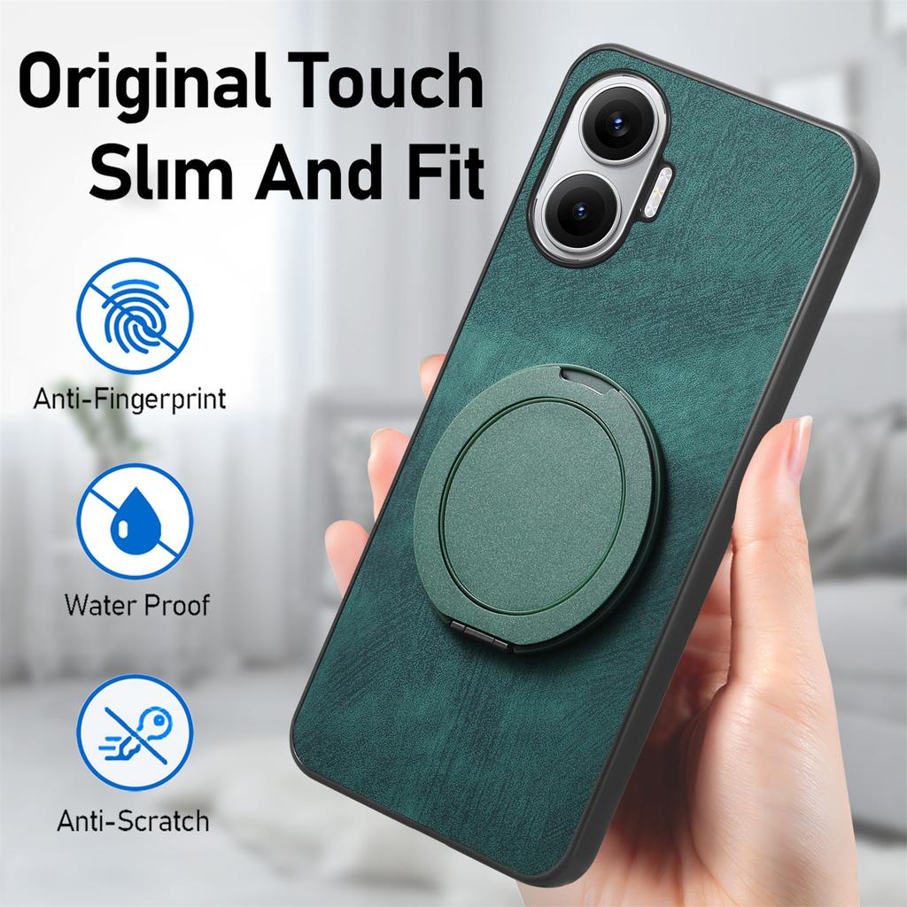 For Xiaomi Redmi Turbo 4 Pro 5G Phone Case with Rotating Kickstand Stress Relief Retro Leather Back Cover