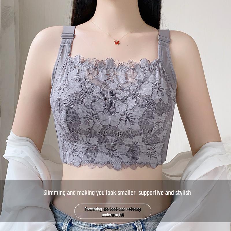 Plus Size Wire-Free Binder Bra for Bust Minimization and Side Fat Reduction, Large Cup Bandeau, Wire-Free, Big Chest Minimizer