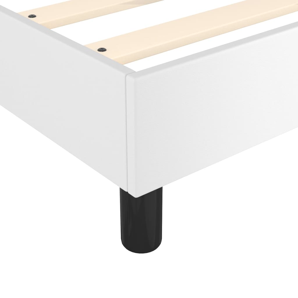 Box Spring Bed Frame White 90 x 190 cm Faux Leather