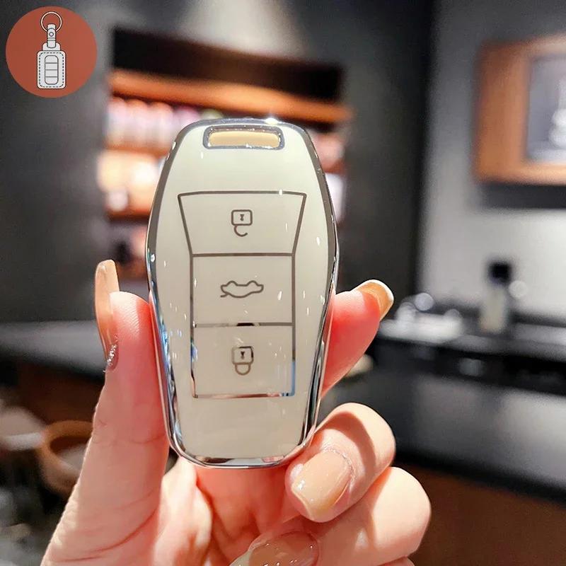 Full Cover TPU Key Case for JAC X4 X6 X7 X8 A5 - Shockproof Protective Key Fob Shell in Black White Gray Purple