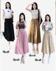 Women's Summer Ice Silk High-Waist Wide-Leg Pants: Lightweight, Casual, Japanese-Inspired, Textured Drape Skirt Pants