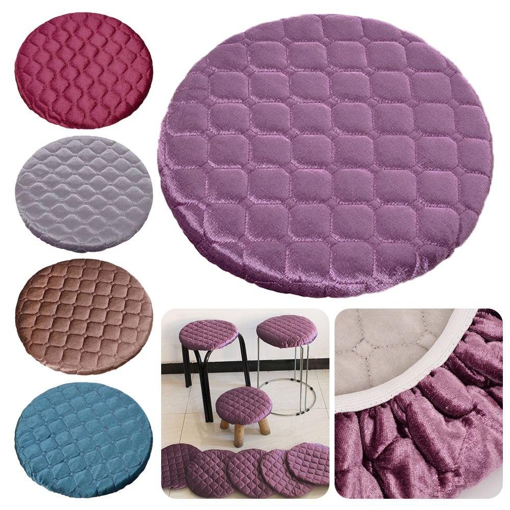 Thickened Thickening Stool Covers Solid Color Soft Dining Stool Covers Elastic Anti Dirty Bar Counter Cover Universal