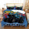 Racing themed bedding 3D printed cartoon monster truck pattern, soft down anti allergy down duvet cover, adult bedding set, teen