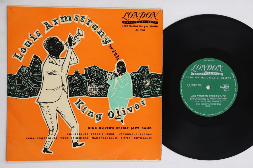 10inch Record KING OLIVER - Louis Armstrong With King Oliver AL3504 LONDON 1956 UK Jazz Used