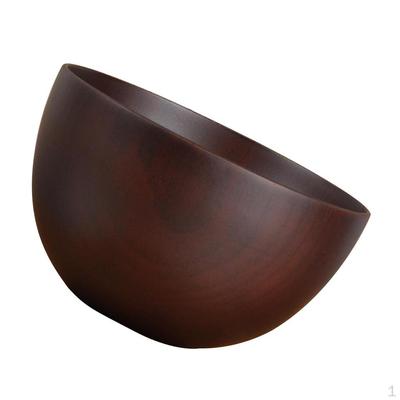 2 Colors Wooden Bowl Rice Dessert Cereal Soup Serving Gift , Dark Color