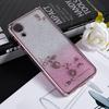 KADEM For Samsung Galaxy A03 Core Gradient Glitter TPU Case Floral Pattern Rhinestone Phone Cover