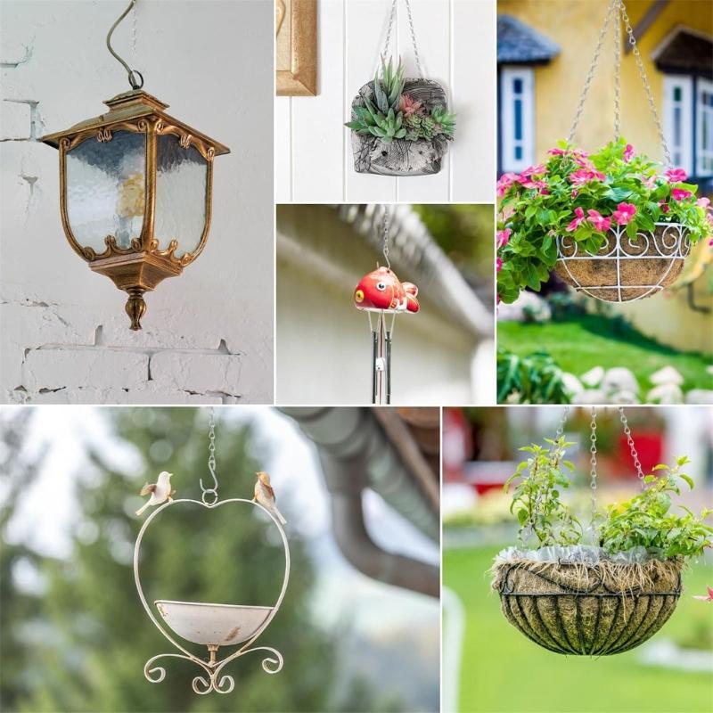 10 Stück wetterfeste eiserne Hängekette für Vogelfutterhäuschen Blumentöpfe Metallkette inklusive S-Haken Clips