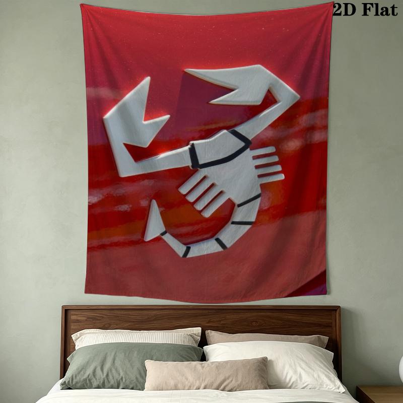 Abarth Pattern Wall Tapestry Aesthetic Wall Hanging Printed Fabric Blanket Decorative Tapestries for Bedroom Living Room Home Decor