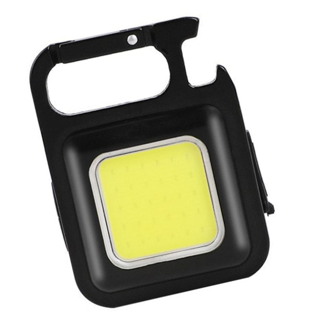 Mini COB Working Light High Brightness Portable Strong Magnetic USB Charging Foldable LED Keychain Flashlight