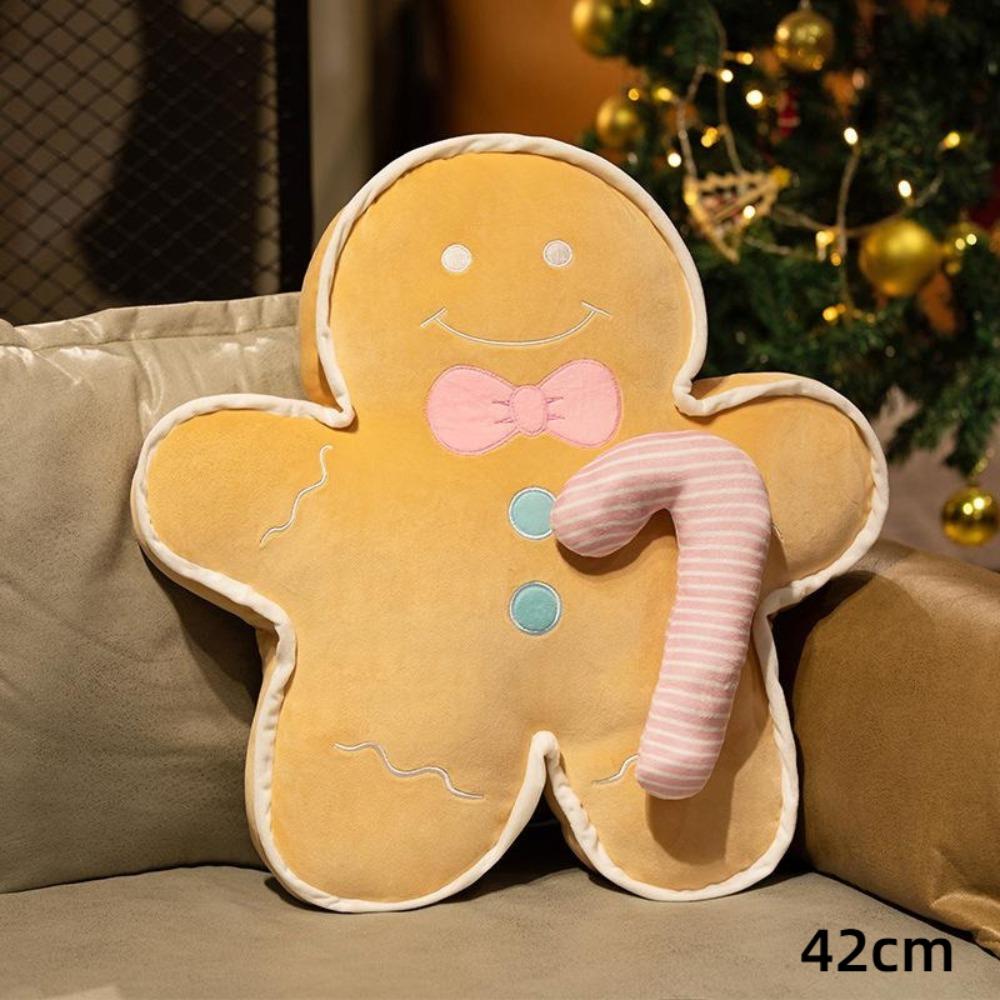 Christmas Gingerbread Man Pillow & Tree Cushion - Holiday Decoration Gift for Boys & Girls