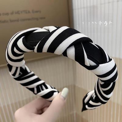 Women's Plaid Letter High Top Fashion Headband - New Internet Celebrity Style