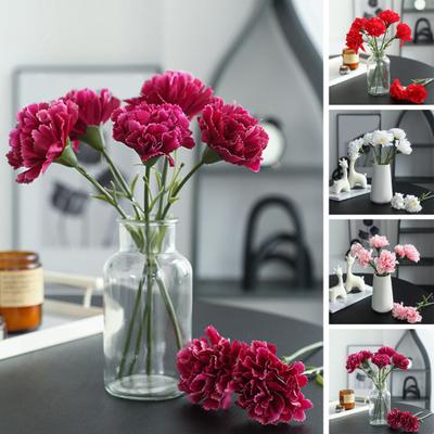 6 Stück Kunstseide-Blumenmaterial, künstliche Nelkenblume, realistisch, kein Gießen, verblasst nicht, gefälschte Blumen, DIY-Geschenk, Muttertag, Erwachsene, Sexkleidung