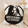 H-Hysterics Glamour Girl Cushion Cover Silky Short Plush Invisible Zipper Dustproof Sofa Pillow Case For Home Decor